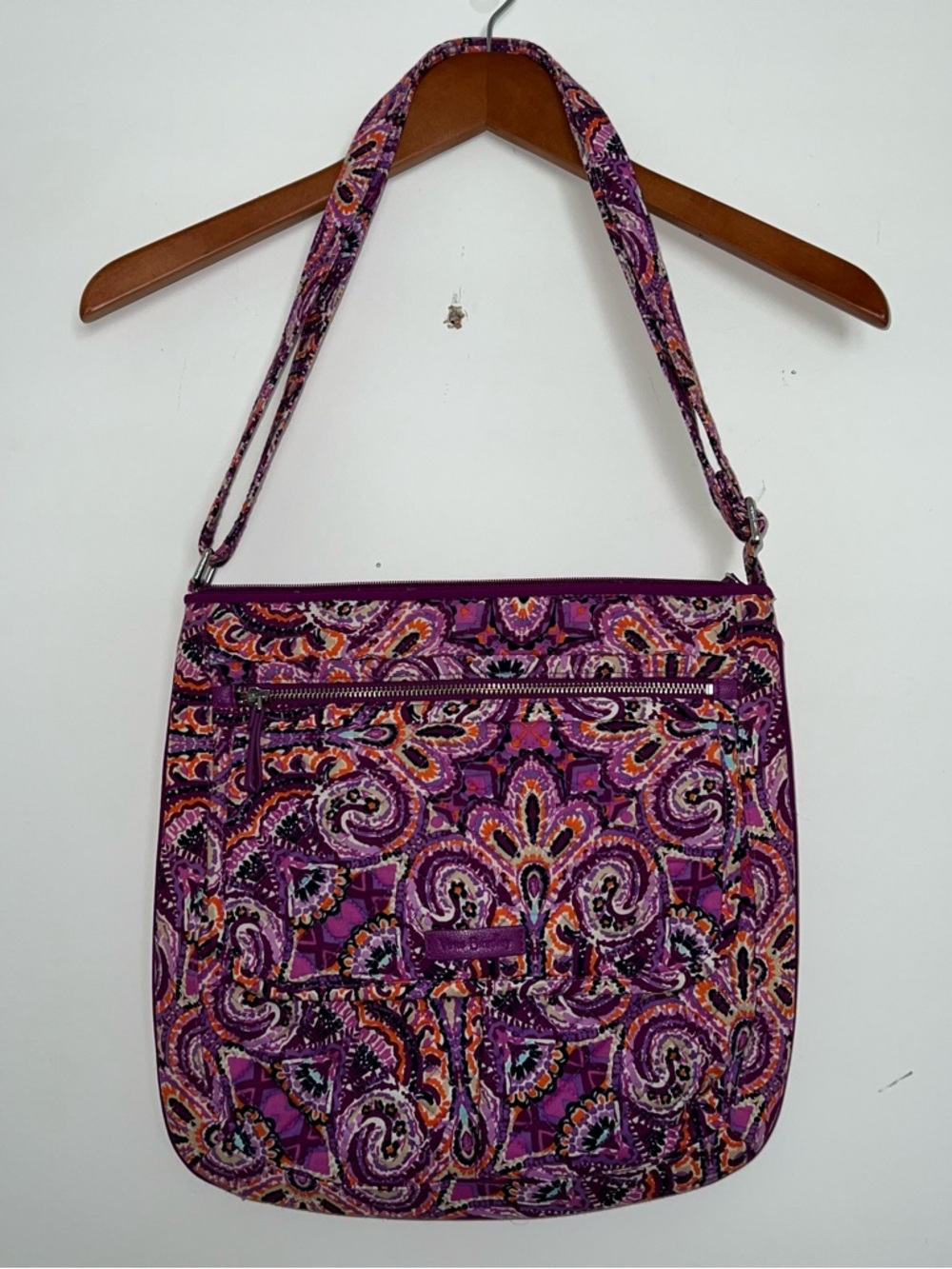Vera Bradley Purple Paisley Crossbody with Multicolor Accents
